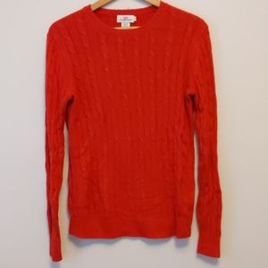 Vineyard Vines Red Crew-Neck Cable-Knit Sweater